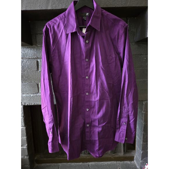 Purple J. Ferrar Slim Fit Collared Button Down casual, Business Dress shirt Sz L - Picture 1 of 6